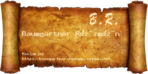 Baumgartner Rézmán névjegykártya